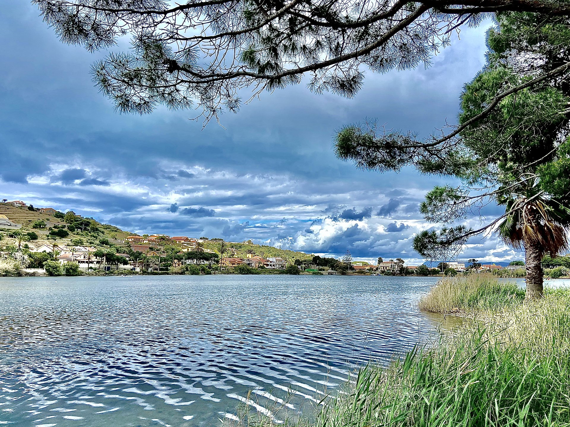 The Ganzirri lagoon behind Capo Peloro