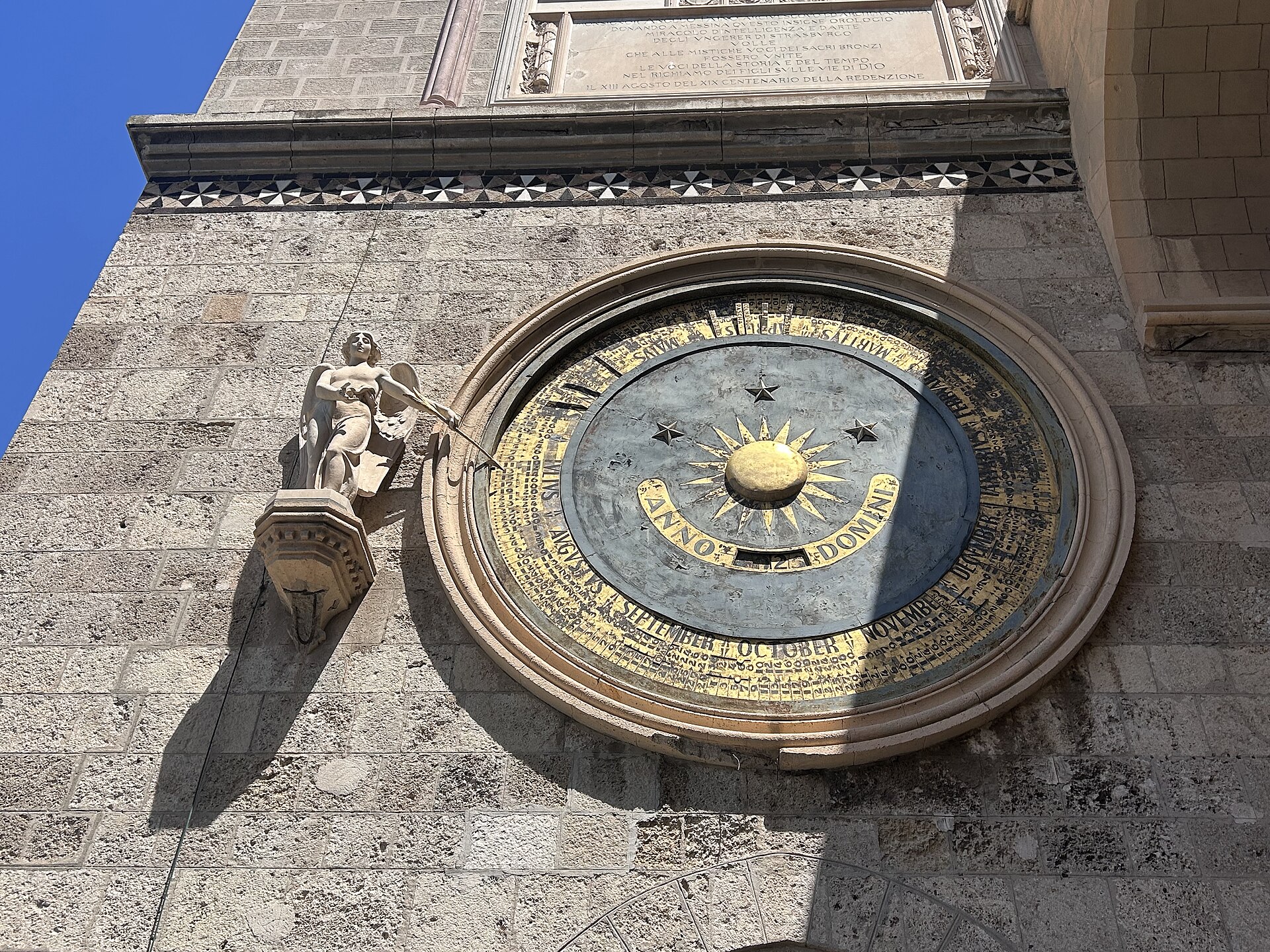 The astronomical clock on the bell tower of Messina Cathedral